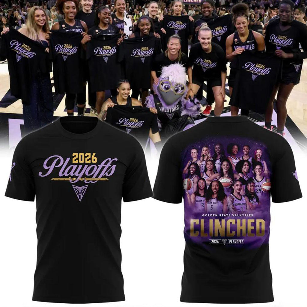 Golden State Valkyries Merch 2026 Playoffs Clinched Graphic T-Shirt Gift For Basketball Fans - Merchluma