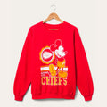 D X Junk Food Football Collection Merch Kansas City Chiefs Mickey Sweatshirt Chiefs Merch Gifts - Merchluma