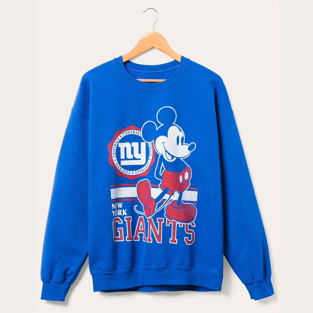 D X Junk Food Football Collection Merch 2026 New York Giants Mickey Sweatshirt NY Giants Merch - Merchluma
