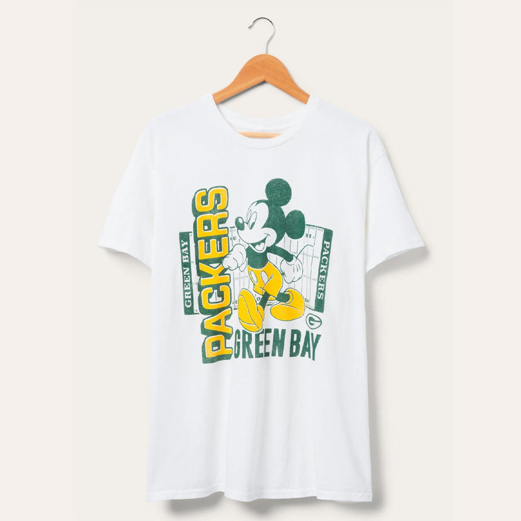 D X Junk Food Football Collection Merch 2026 Green Bay Packers Mickey Field Shirt Packers Merch - Merchluma