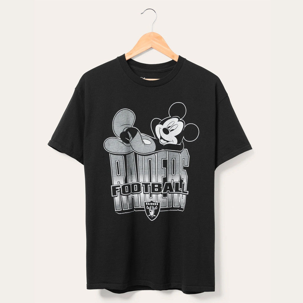 D X Junk Food Football Collection Merch LV Raiders Mickey Kick Back T-Shirt Raiders Merch Gifts - Merchluma