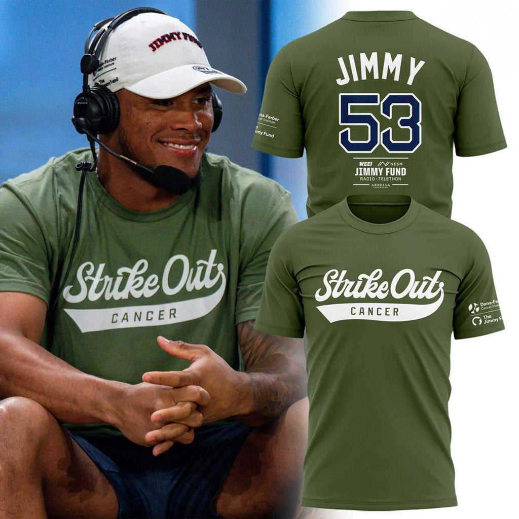 Boston Red Sox X The Jimmy Fund Strike Out Cancer T-Shirt No 53 Tee Boston Red Sox Merch - Merchluma