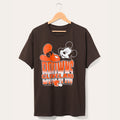 D X Junk Food Football Collection Merch Cleveland Browns Mickey Kick Back T-Shirt Gifts For Fan - Merchluma