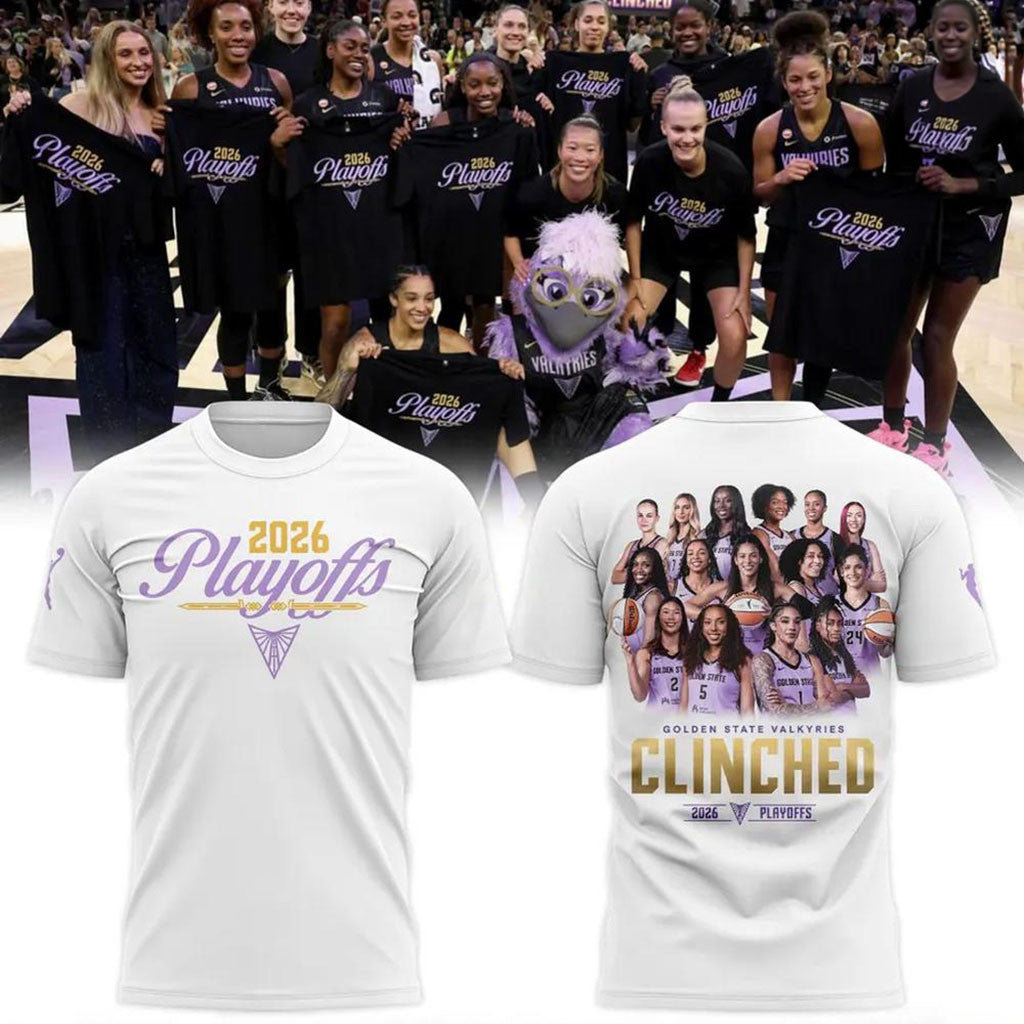 Golden State Valkyries Merch 2026 Playoffs Clinched T-Shirt Best Gifts For Basketball Fans - Merchluma