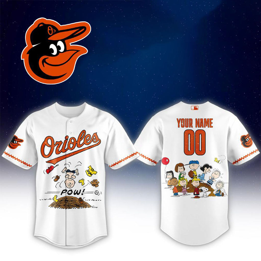 Personalized Baltimore Orioles X Peanuts Night Baseball Jersey Orioles Merch Baseball Fan Gifts - Merchluma