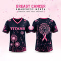 Personalized Tennessee Titans Breast Cancer Awareness Dandelion Of Hope Jersey Titans Merch - Merchluma