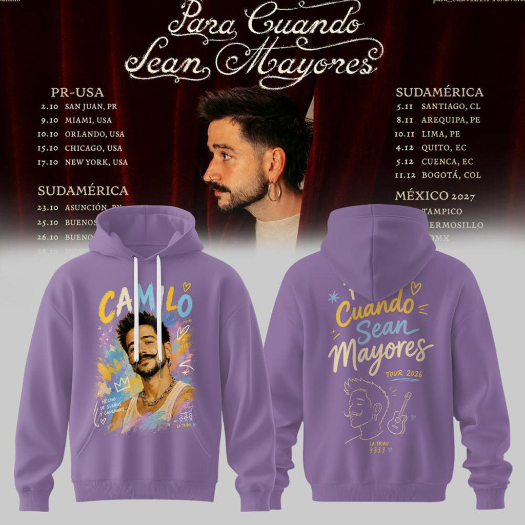 Camilo Para Cuando Sean Mayores World Tour 2026 Hoodie Camilo Merch Present For Music Lovers - Merchluma