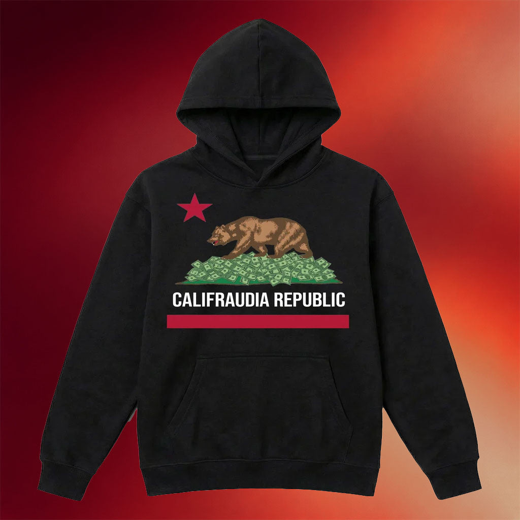 Nick Shirley Merch 2026 Califraudia Republic Hoodie Black Parody Clothing Gift For Friends - Merchluma