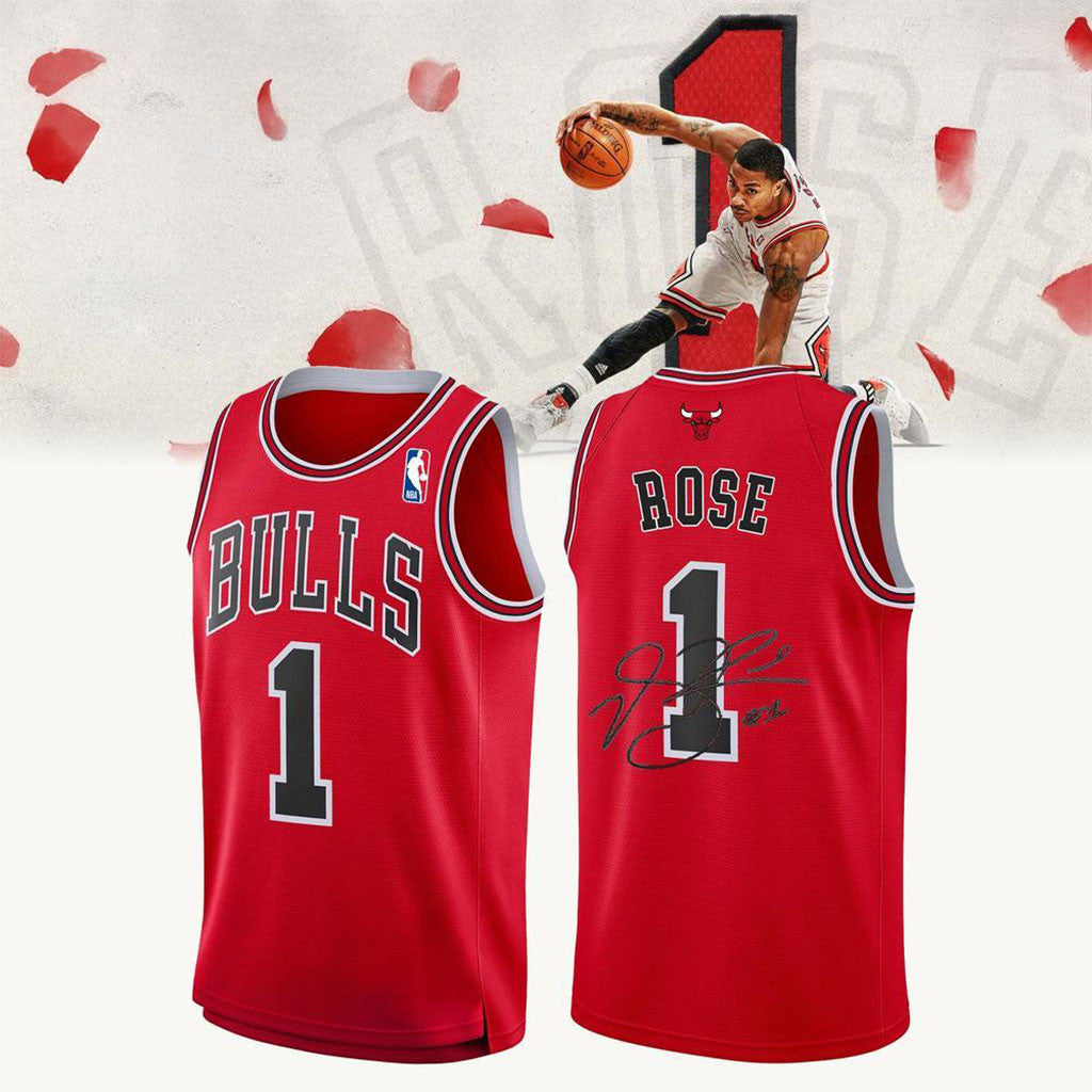 #1 Derrick Rose Basketball Jersey Signature Chicago Bulls Merch Gift For Basketball Fans - Merchluma