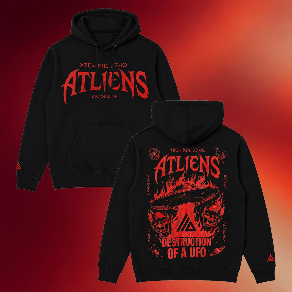 ATLiens Merch 2026 Destruction Of A UFO Hoodie ATLiens Hoodie Gift For EDM Fans - Merchluma