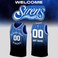 Custom Cleveland Sirens Primary Logo Basketball Jersey Cleveland Sirens Merch Fan Gifts - Merchluma