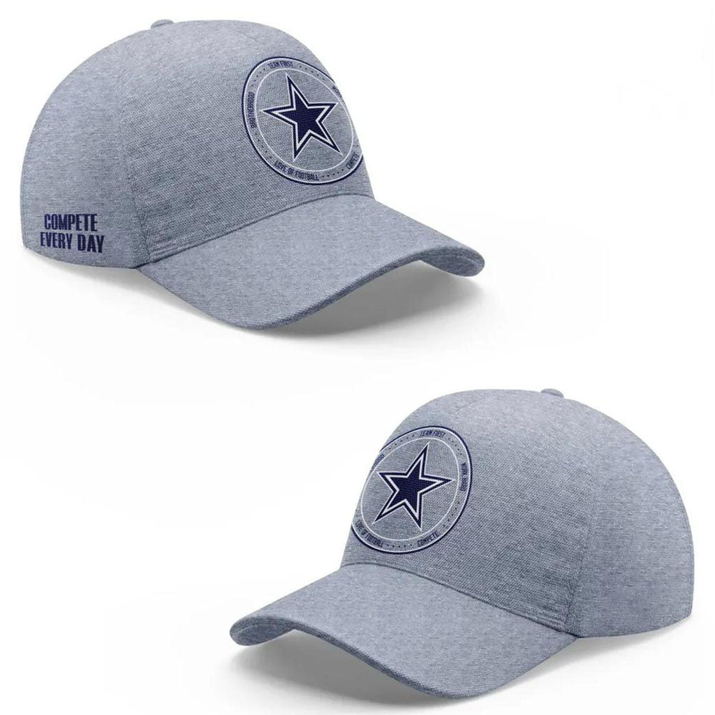 Dallas Cowboys Team First Star Hat Compete Every Day Hat Dallas Cowboys Merch Fan Gifts - Merchluma