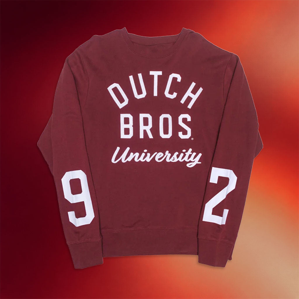 Dutch Bros Merch 2026 Dutch Bros '92 University Crewneck Sweatshirt Gift Ideas For Friends - Merchluma