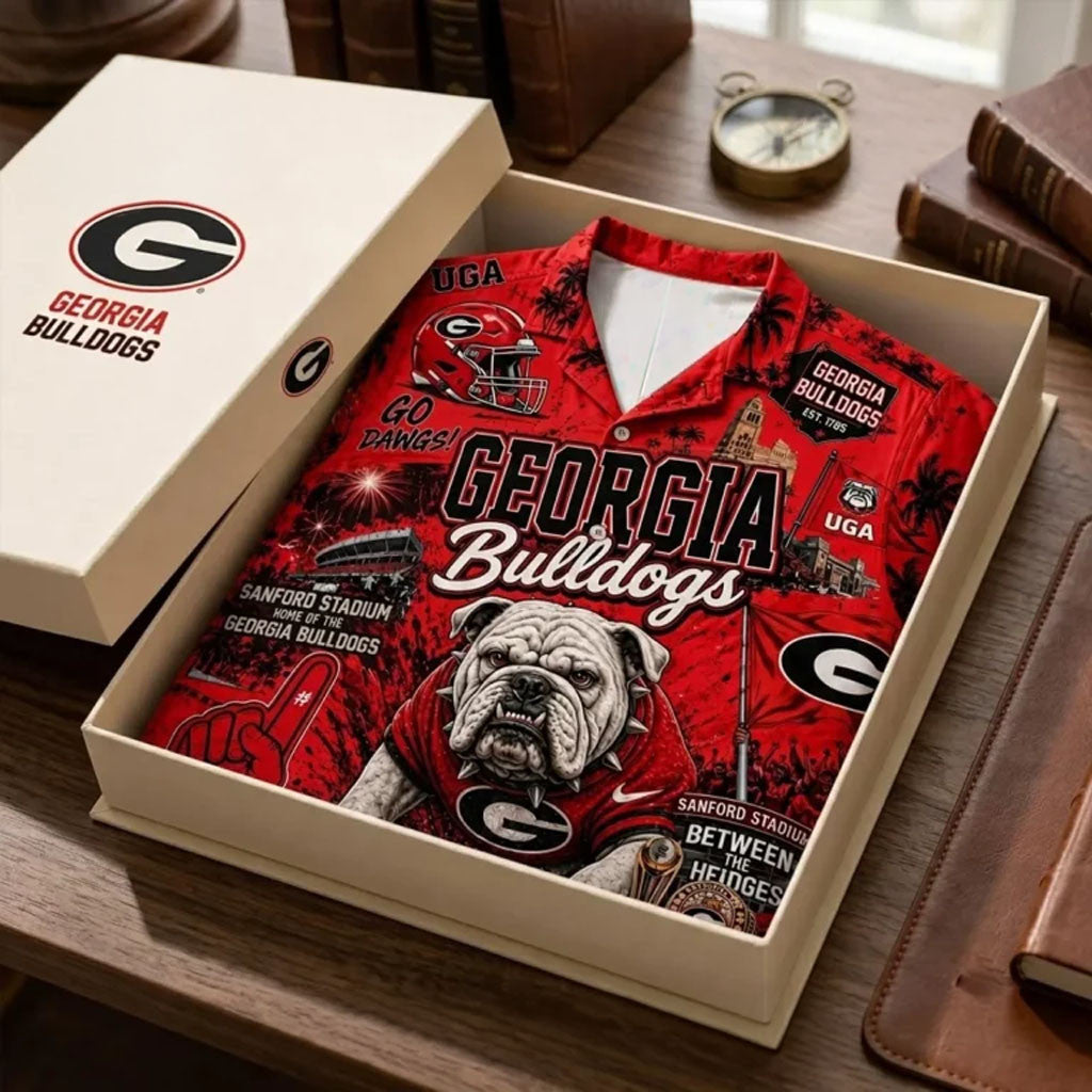 Georgia Bulldogs Sanford Stadium Hawaiian Shirt Georgia Bulldogs Merch Gifts For Football Fans - Merchluma