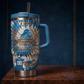 Detroit Lions 96th Anniversary Tie Dye YETI Tumbler Detroit Lions Merch Gifts For Football Fans - Merchluma