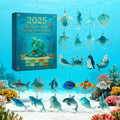 2026 Sea Glass Advent Calendar 24 Coastal Sea Life Ornaments Christmas Gifts Ideas - Merchluma