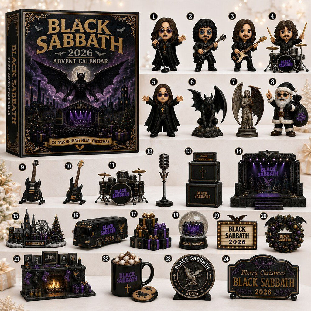 Black Sabbath 2026 Advent Calendar 24 Days Of Heavy Metal Christmas Black Sabbath Merch - Merchluma