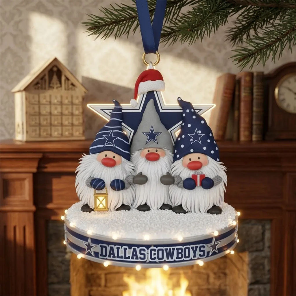 Dallas Cowboys Gnome Christmas Ornament Xmas Tree Decor Dallas Cowboys Merch Fan Gifts - Merchluma