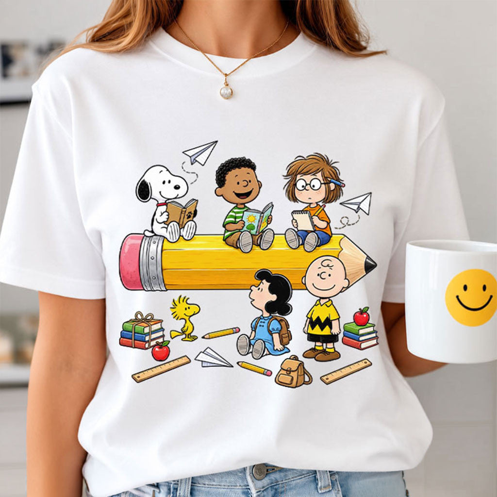 Snoopy Peanuts Cute Friends First Day Of School T-Shirt Back To School Gift Ideas - Merchluma