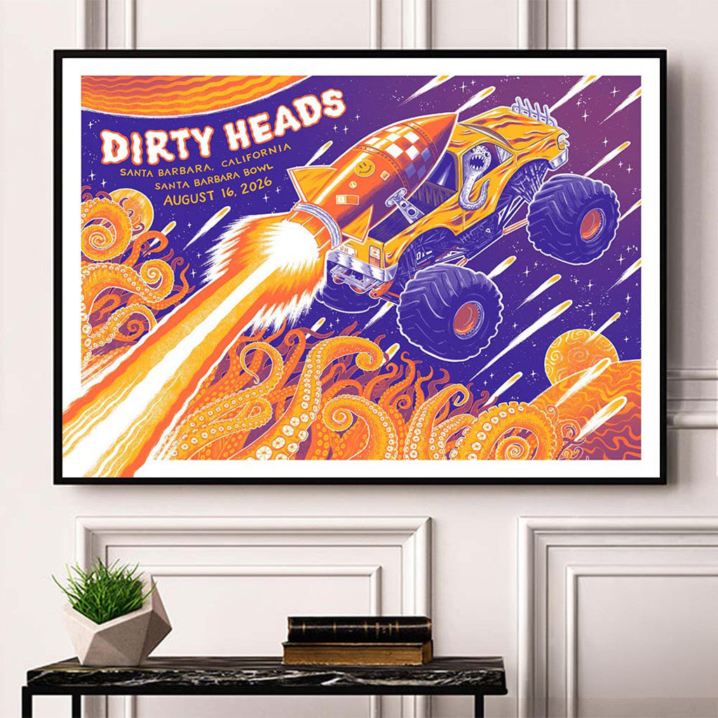 Dirty Heads Santa Barbara California 2026 Show Poster Dirty Heads Merch Home Decor - Merchluma