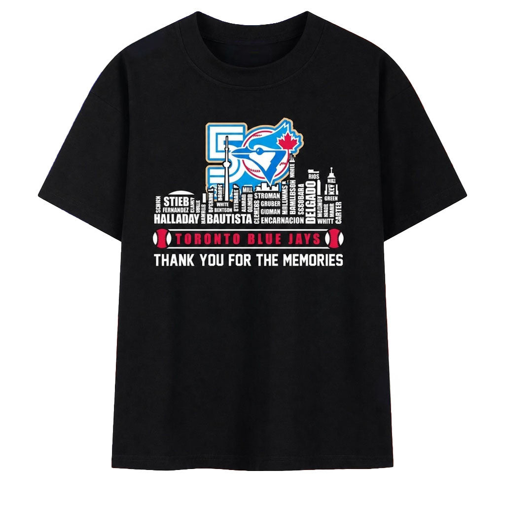Toronto Blue Jays 50th Anniversary Shirt Thank You For The Memories Player Roster Tee Jays Merch - Merchluma