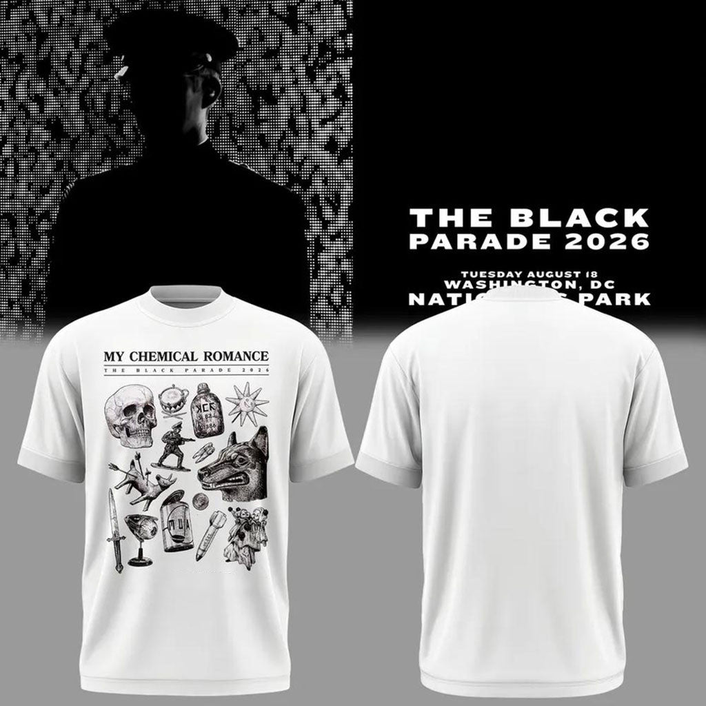 My Chemical Romance The Black Parade Tour 2026 T-Shirt MCR Merch Present For Rock Fans - Merchluma