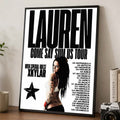Lauren Come Say Sum US Tour 2026 Schedule Dates Poster Lauren Merch Wall Art Decor - Merchluma