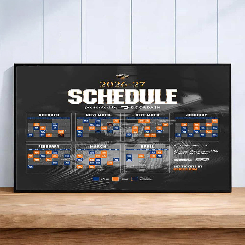 New York Knicks Schedule 2026 27 Season Poster NY Knicks Merch Wall Decor For Living Room - Merchluma