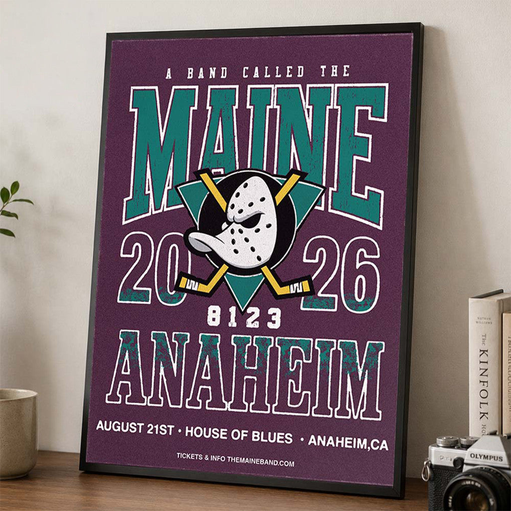 The Maine Anaheim CA 2026 Event Poster The Maine Merch Rock Lovers Art On Wall - Merchluma