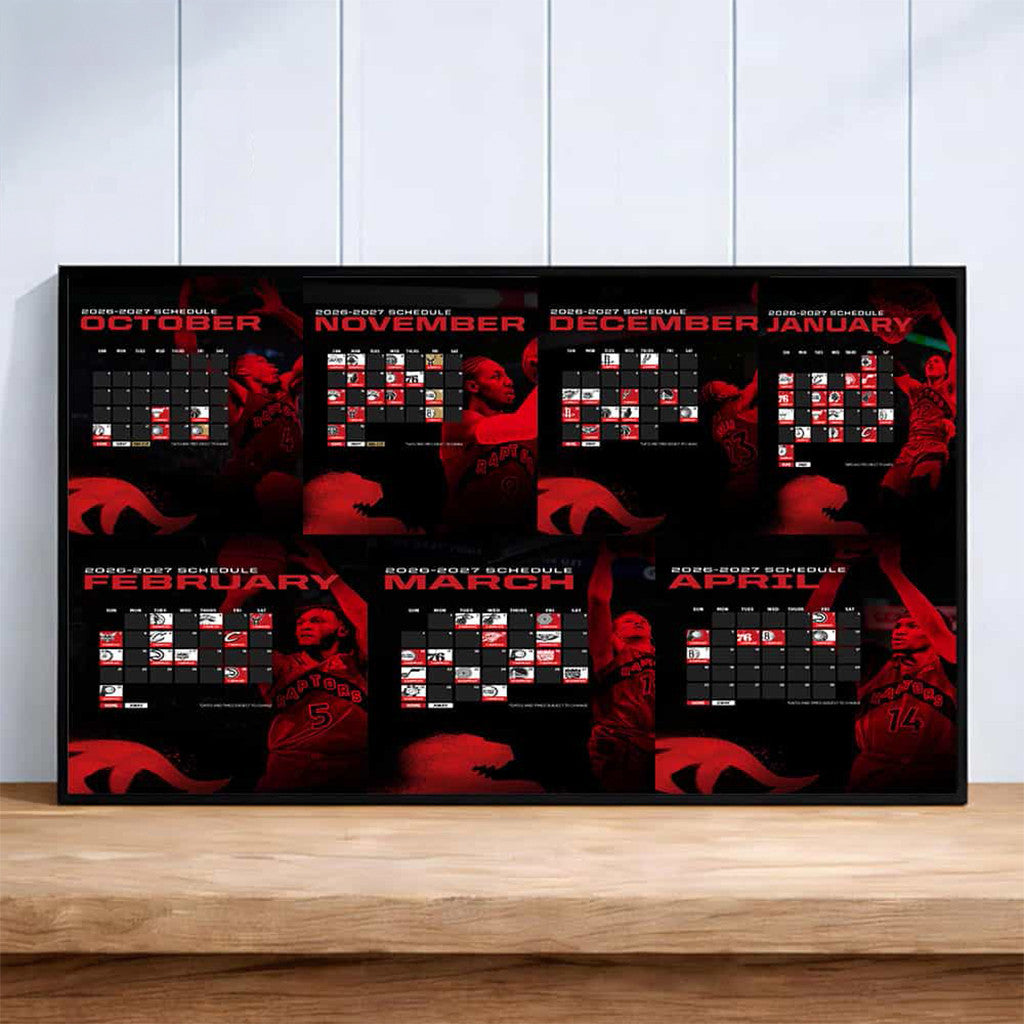 Toronto Raptors Schedule 2026 27 Season Poster Toronto Raptors Merch Basketball Fan Gift Ideas - Merchluma