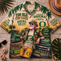 Oregon Ducks Too Old To Care Hawaiian Shirt Ducks Merch Too Old Too Care Ducks For Life Shirt - Merchluma