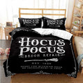 Hocus Pocus Broom Repair Est 1639 Ready For Witching Hour Black Bedding Set Halloween Decor - Merchluma