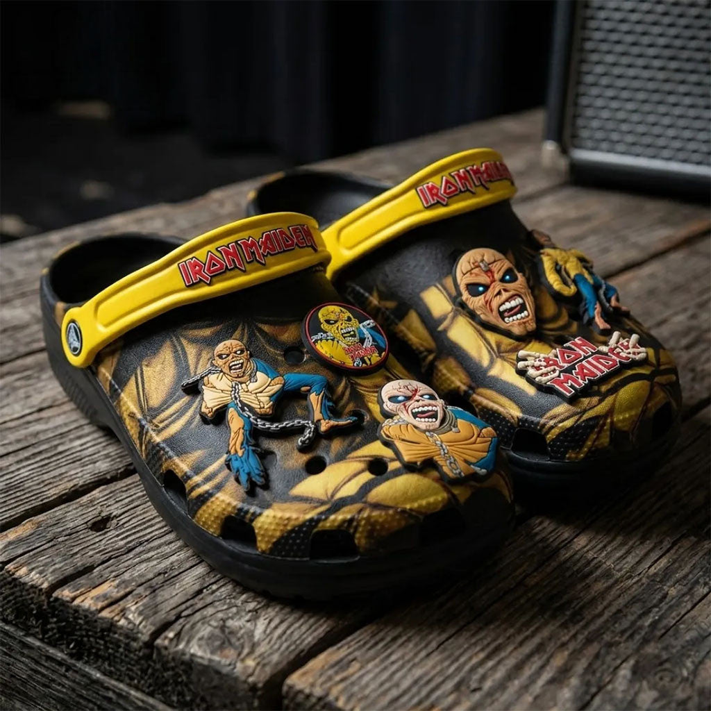 Iron Maiden Band Eddie Mascot Clogs Iron Maiden Merch Best Gifts For Music Lovers - Merchluma