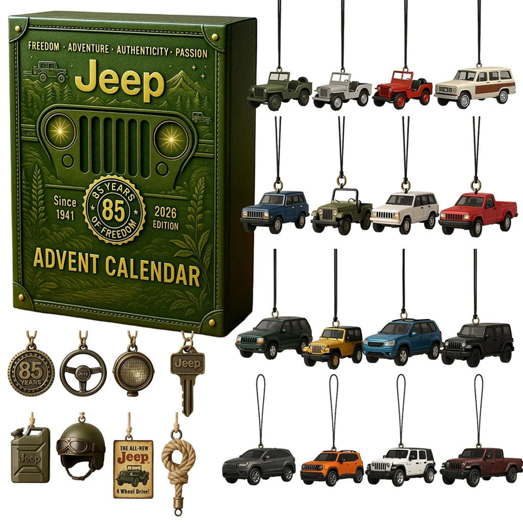 Jeep 85th Anniversary 2026 Advent Calendar Car Lovers Gifts For Christmas - Merchluma