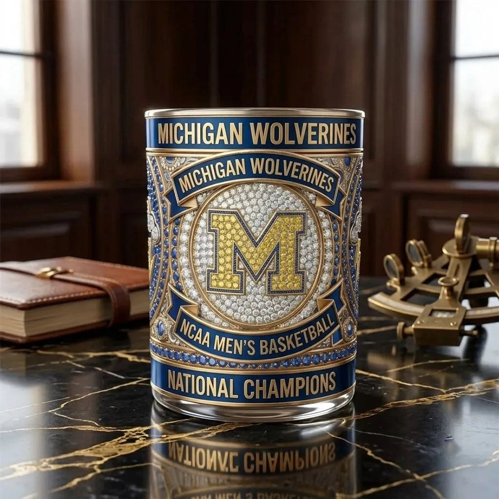Michigan Wolverines 2026 National Champions Drinking Glass Wolverines Merch Gifts For Him - Merchluma
