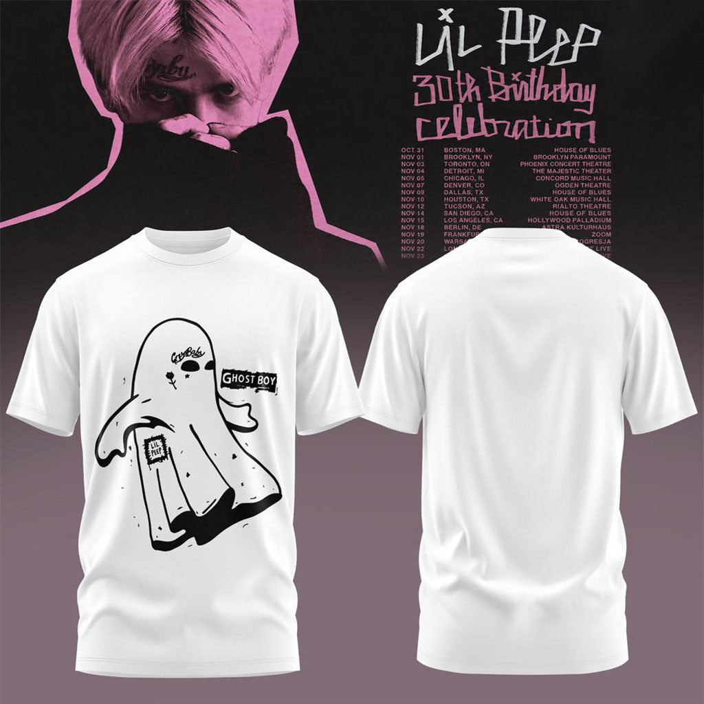Ghost Boy x Lil Peep 30th Birthday Celebration 2026 Tour Shirt Lil Peep Merch Gifts For Fans - Merchluma