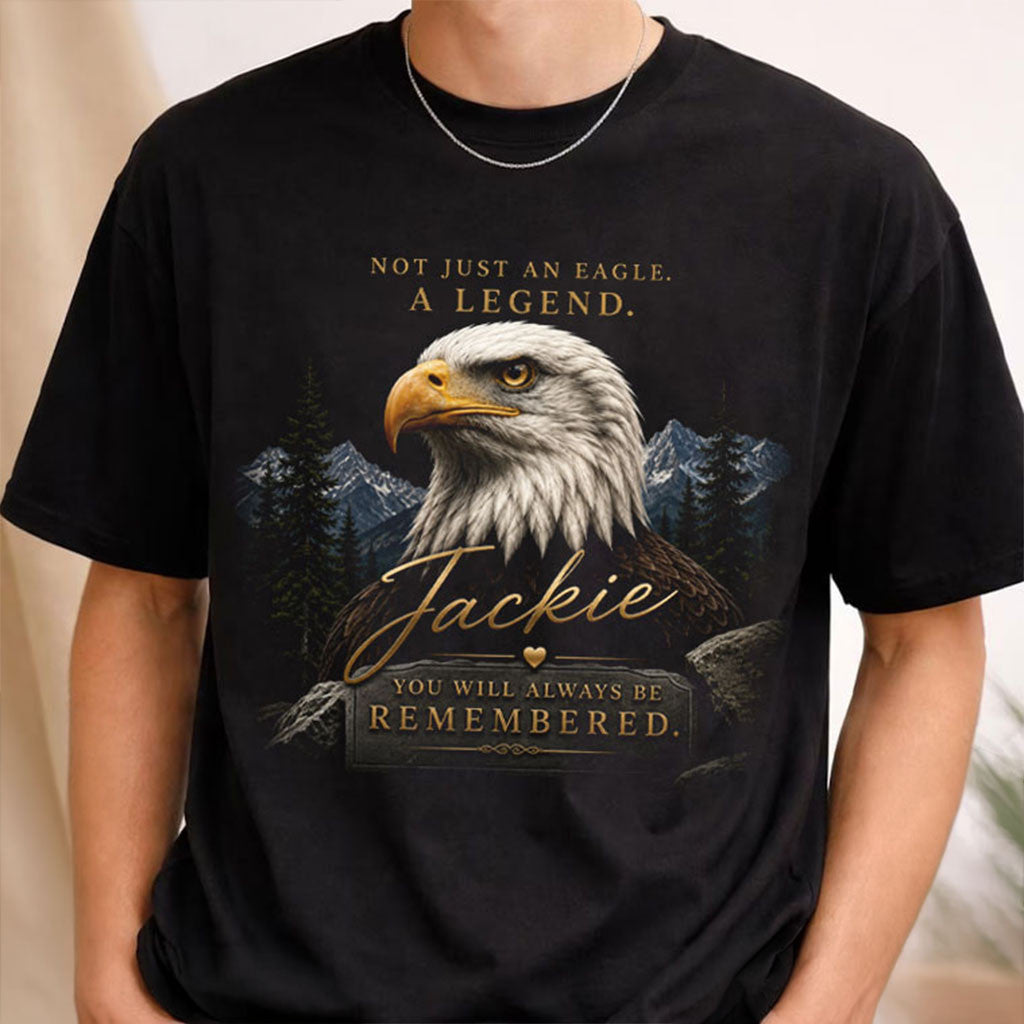 Jackie Bald Eagle A Legend You Will Always Be Remembered Memorial T-Shirt Jackie Fan Gifts - Merchluma