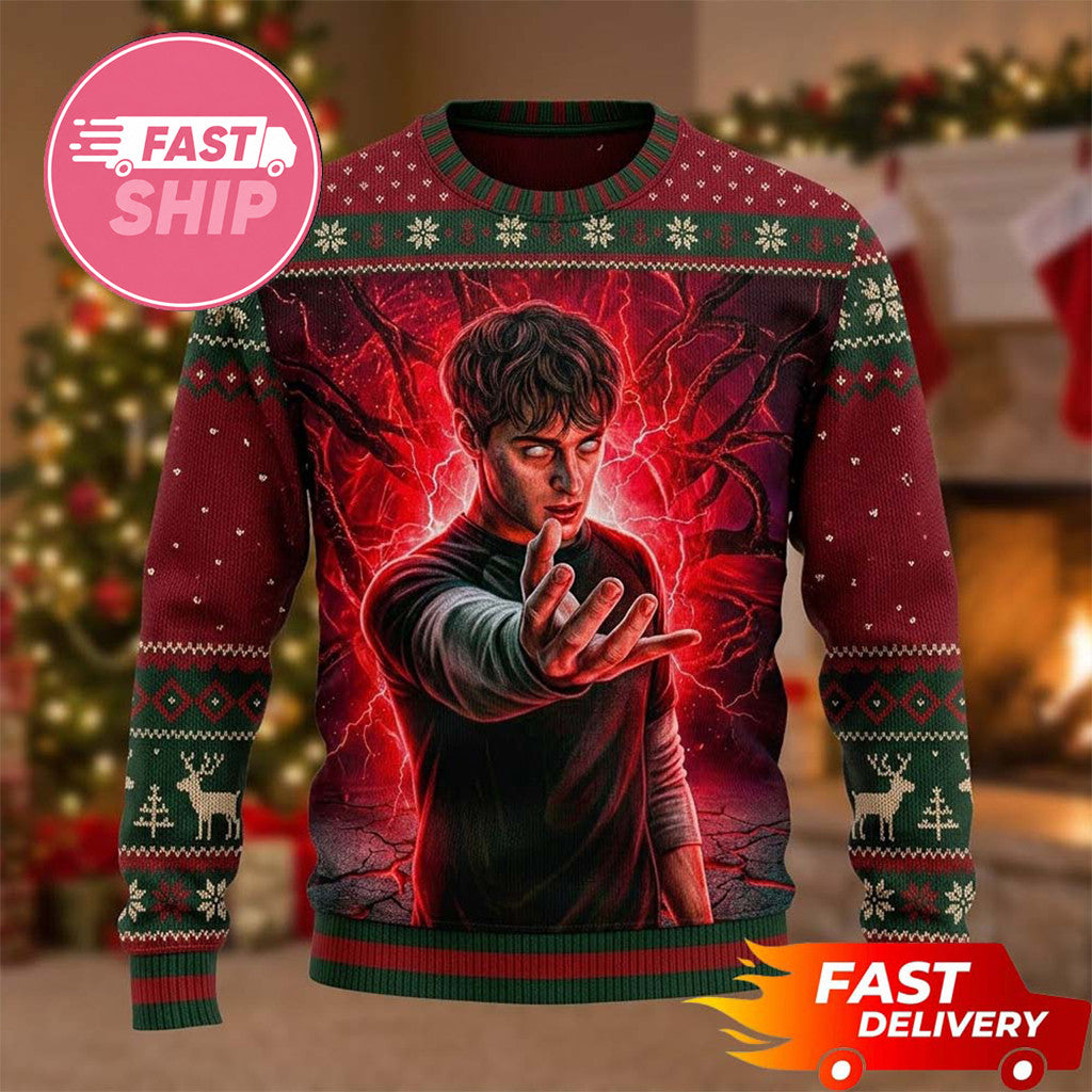Stranger Things 5 Merch Will Byers 2026 Stranger Things Ugly Sweater Christmas Gifts For Him - Merchluma