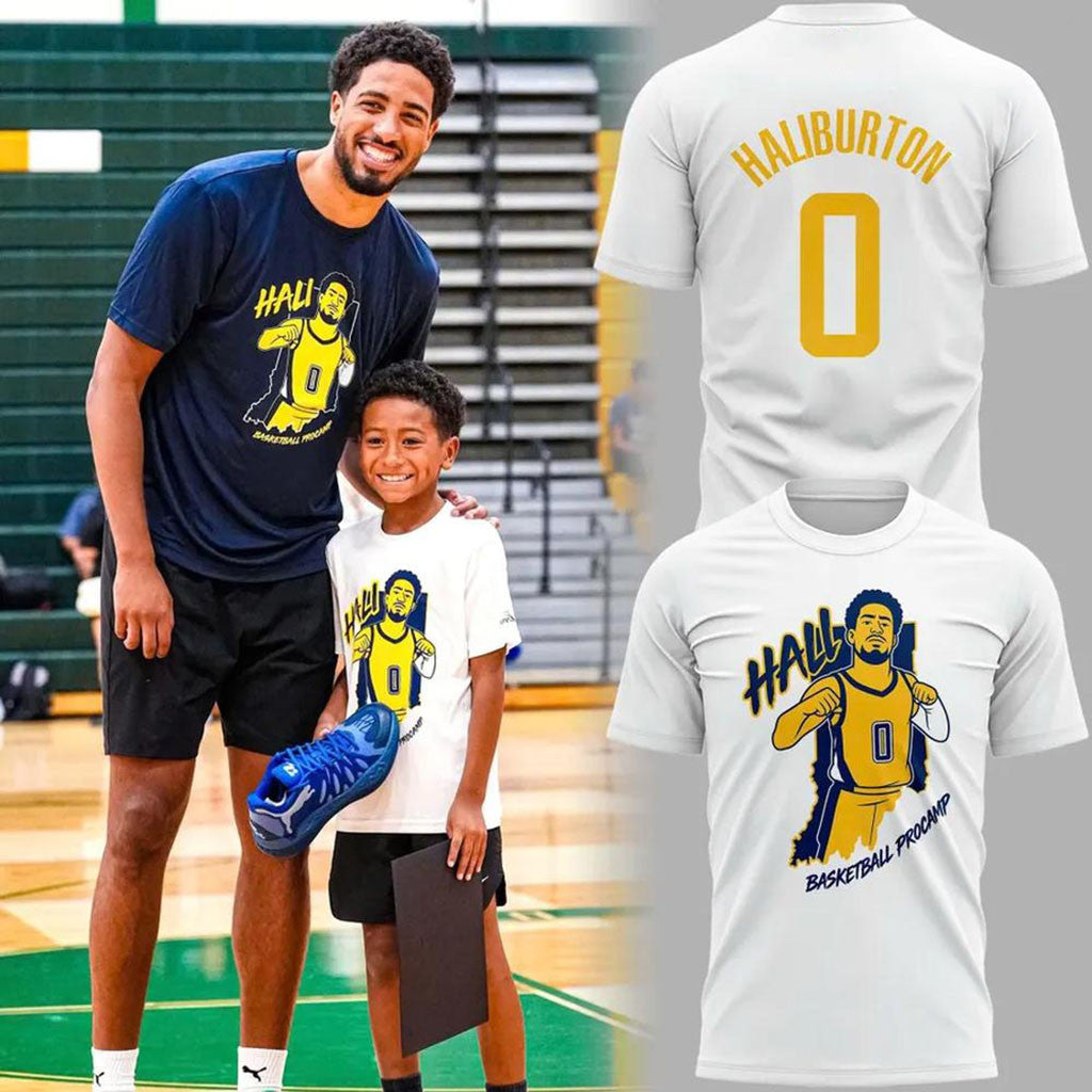 Indiana Pacers Tyrese Haliburton 0 Basketball T-Shirt Indiana Pacers Merch Basketball Fans Gifts - Merchluma