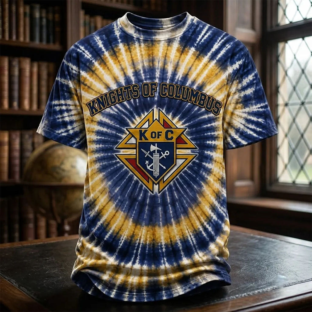 Knights Of Columbus Tie Dye T-Shirt KOC Merch Best Gifts For Husband - Merchluma