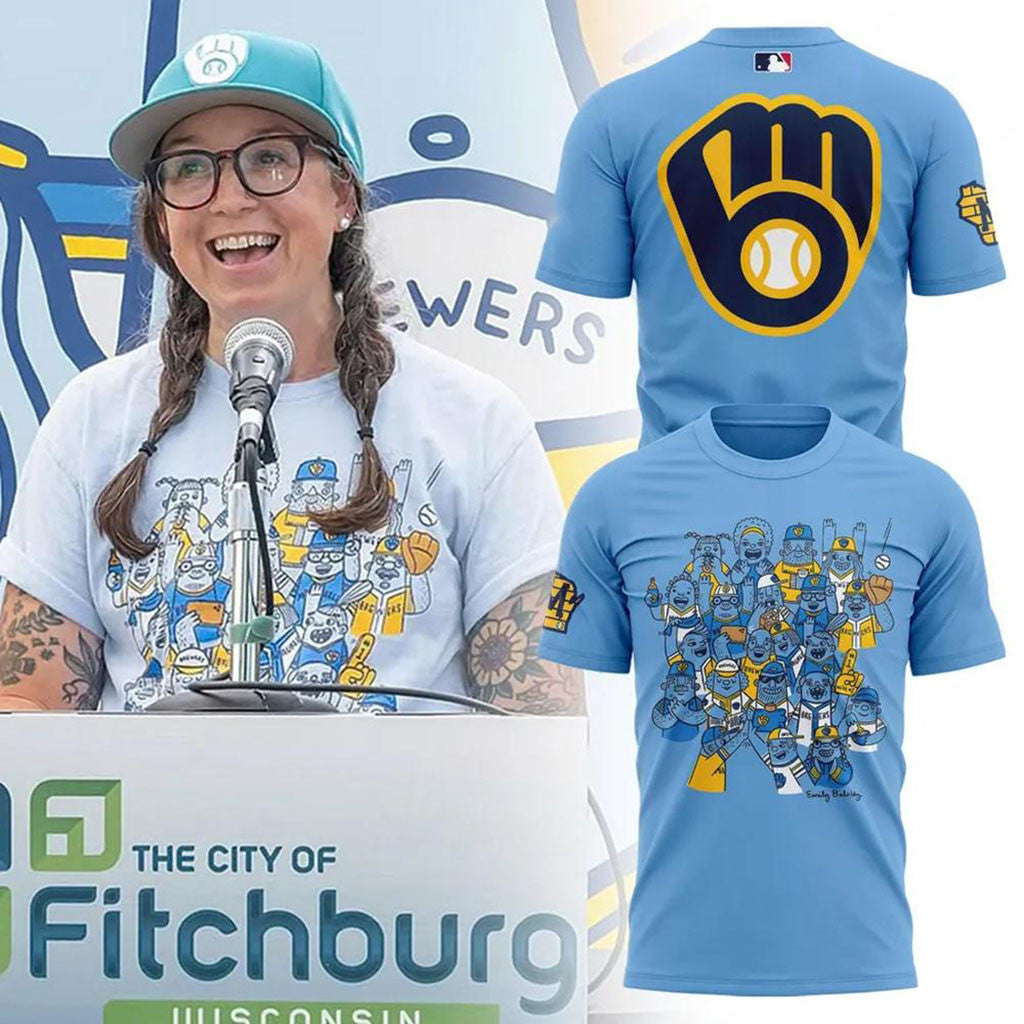 Milwaukee Brewers Ball-In-Glove T-Shirt Brewers Merch Best Gifts For Baseball Lovers - Merchluma
