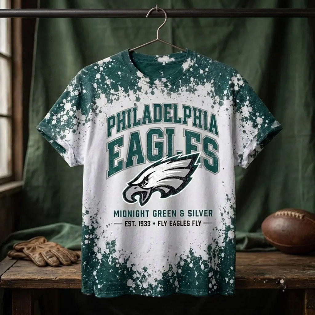 Philadelphia Eagles Midnight Green And Silver T-Shirt Fly Eagles Fly Shirt Gifts For Fans - Merchluma