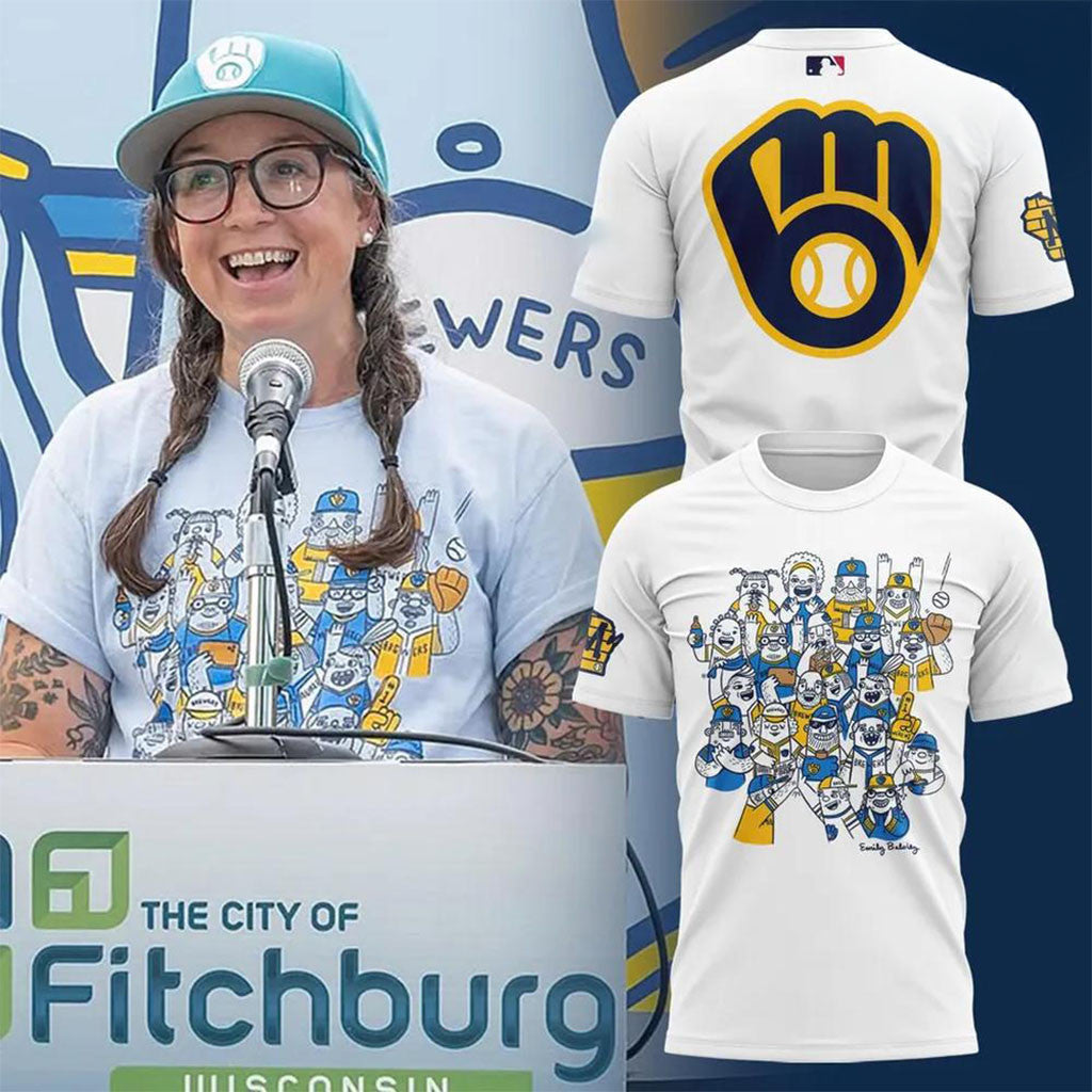 Milwaukee Brewers Ball-In-Glove T-Shirt Brewers Merch Gifts For Baseball Lovers - Merchluma