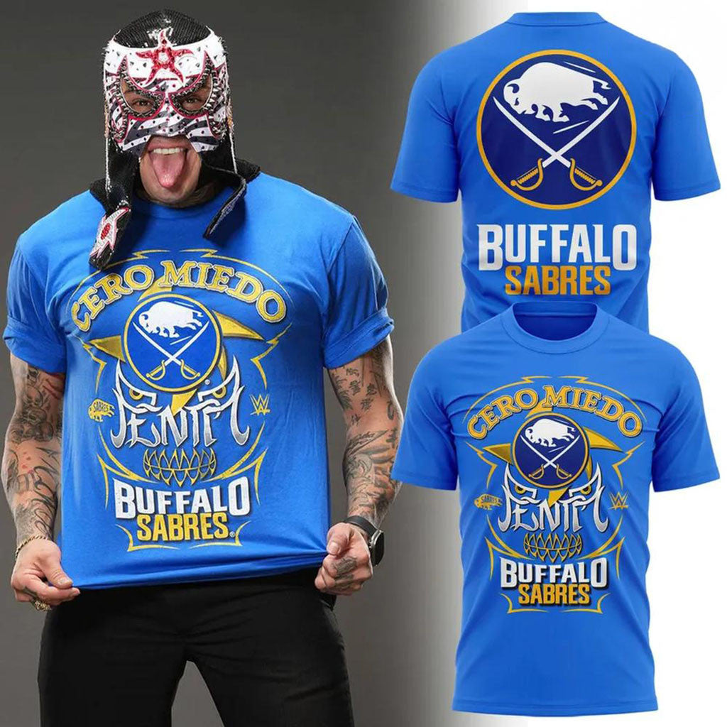 Penta Cero Miedo Buffalo Sabres Lucha Libre Hockey Graphic T-Shirt Buffalo Sabres Merch - Merchluma