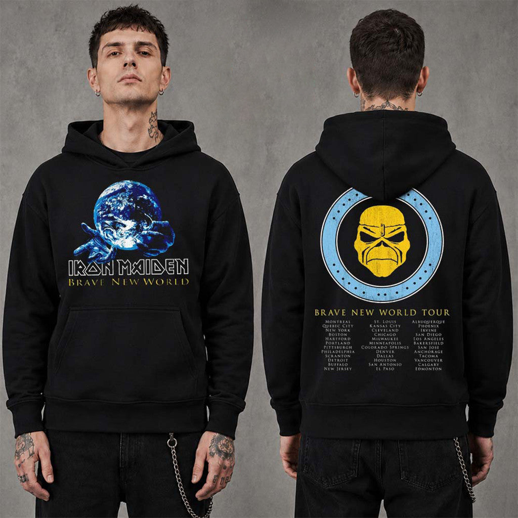 Iron Maiden Merch IM50 Anniversary Collection Brave New World Tour Hoodie Gifts For Fans - Merchluma