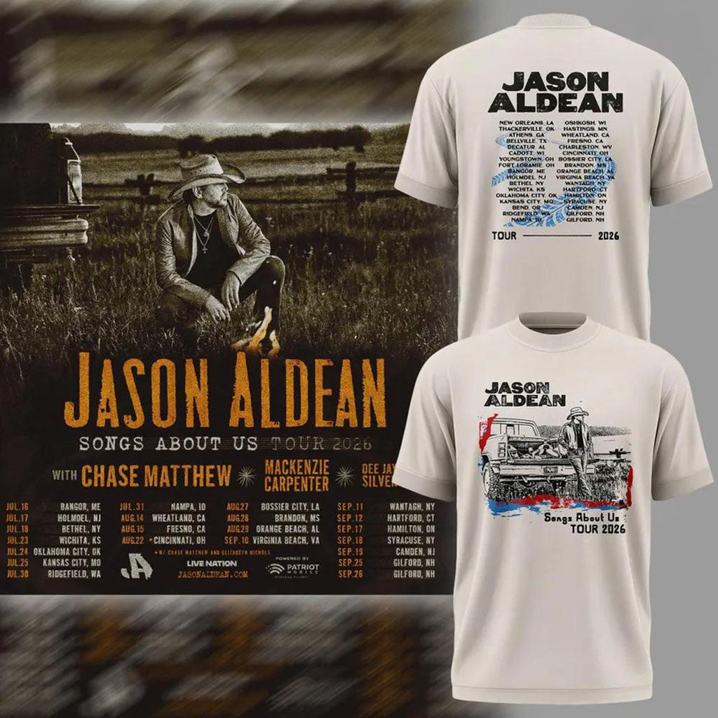 Jason Aldean Songs About Us Tour 2026 Concert T-Shirt Jason Aldean Merch Fans Gifts - Merchluma