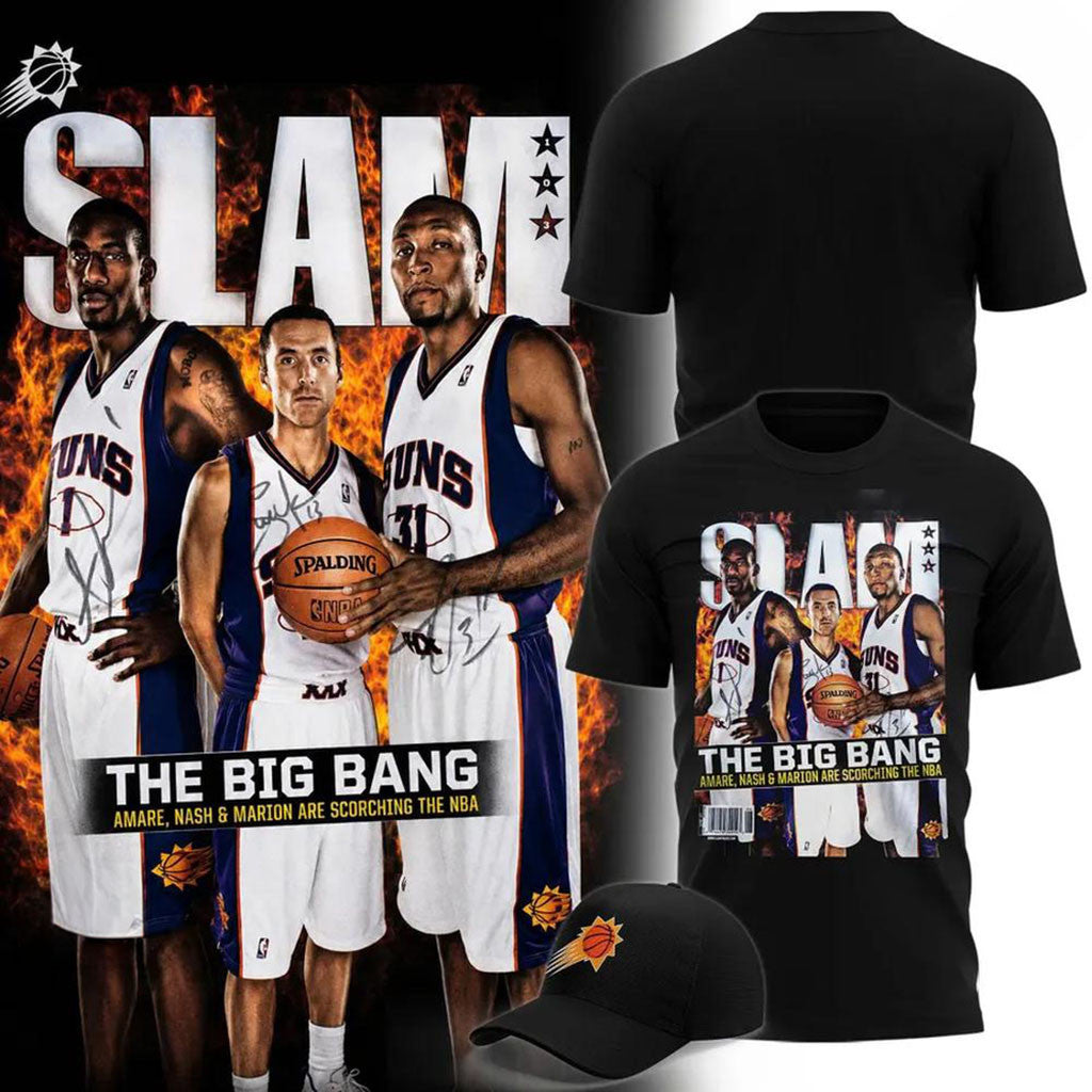Phoenix Suns Merch The Big Bang SLAM Magazine Cover Nash Stoudemire Marion T-Shirt Fan Gifts - Merchluma