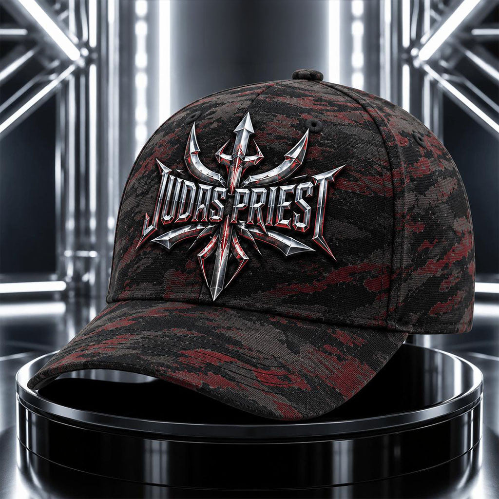 Judas Priest Steel Trident Camo Hat Judas Priest Merch Gift Ideas For Music Lovers - Merchluma