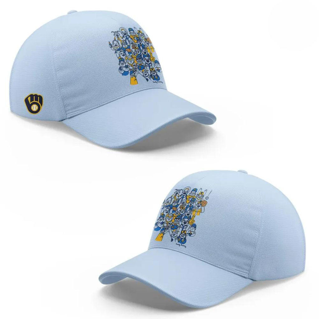 Milwaukee Brewers Ball-In-Glove Hat Brewers Merch Unique Gifts For Baseball Fans - Merchluma