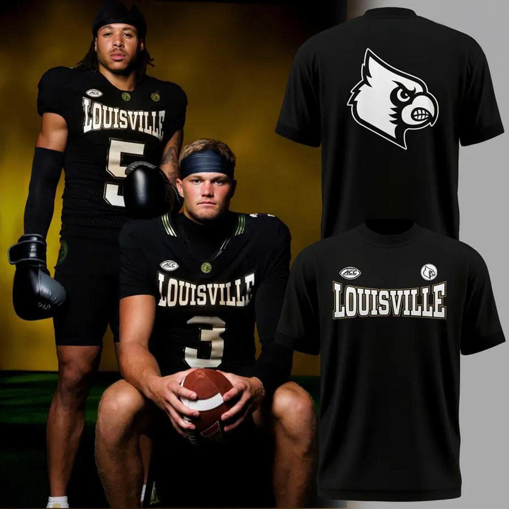 Louisville Cardinals Football All For The Ville Graphic T-Shirt Cardinals Merch Fans Gifts - Merchluma
